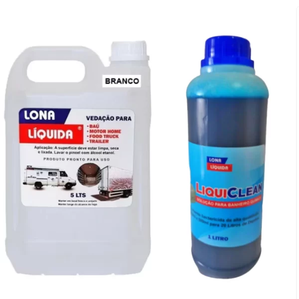 KIT com 1 Galão Lona Liquida 5 LT + 1 LiquiClean de 1 LT